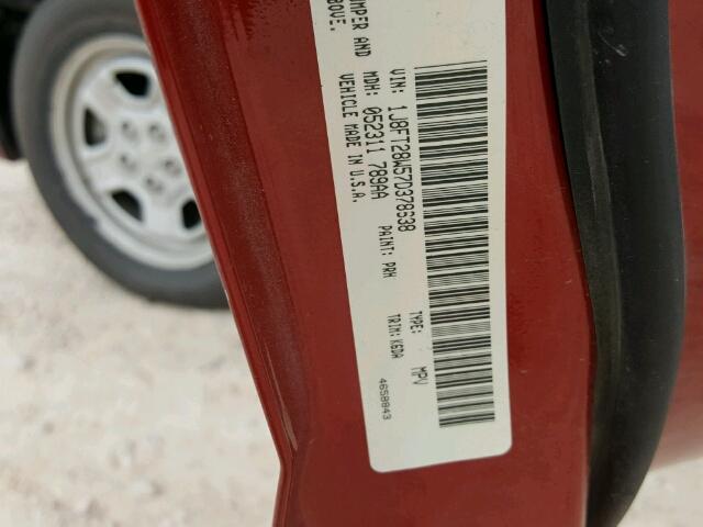 1J8FT28W57D378638 - 2007 JEEP PATRIOT RED photo 10