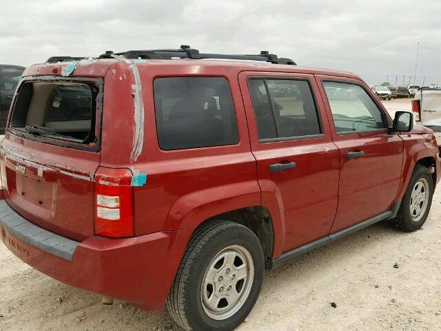 1J8FT28W57D378638 - 2007 JEEP PATRIOT RED photo 4