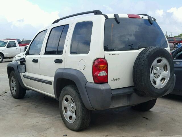 1J4GK48K24W147021 - 2004 JEEP LIBERTY SP WHITE photo 3