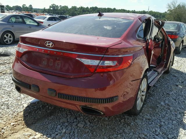 KMHFG4JG0CA136034 - 2012 HYUNDAI AZERA GLS RED photo 4