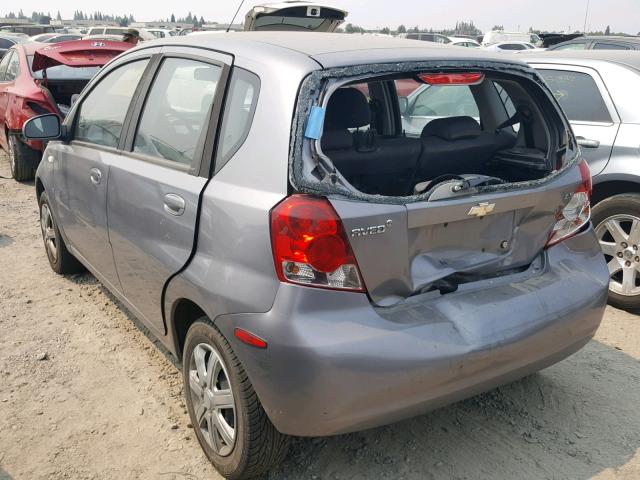 KL1TD66607B686160 - 2007 CHEVROLET AVEO BASE GRAY photo 3