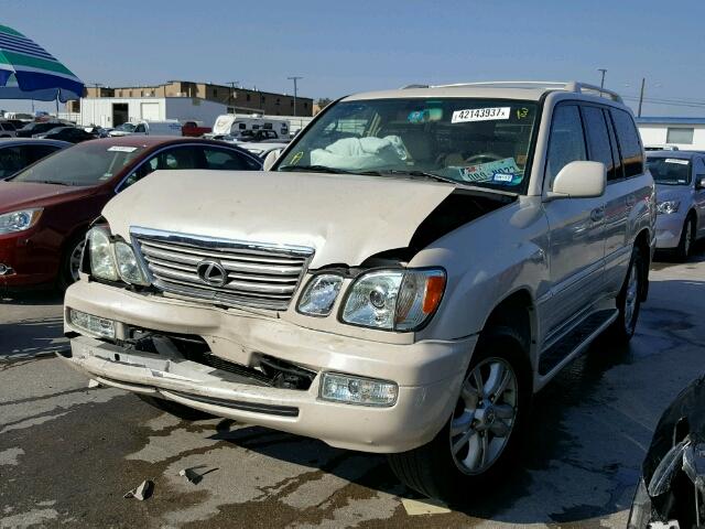 JTJHT00WX53551280 - 2005 LEXUS LX 470 CREAM photo 2