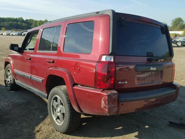 1J8HG48K38C140803 - 2008 JEEP COMMANDER MAROON photo 3
