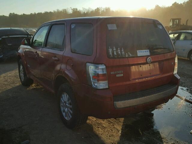 4M2CU87138KJ43176 - 2008 MERCURY MARINER PR MAROON photo 3