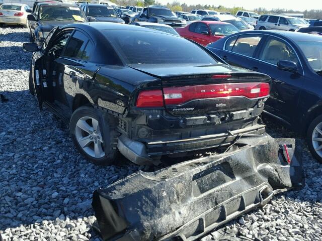 2C3CDXBG8EH168173 - 2014 DODGE CHARGER BLACK photo 3