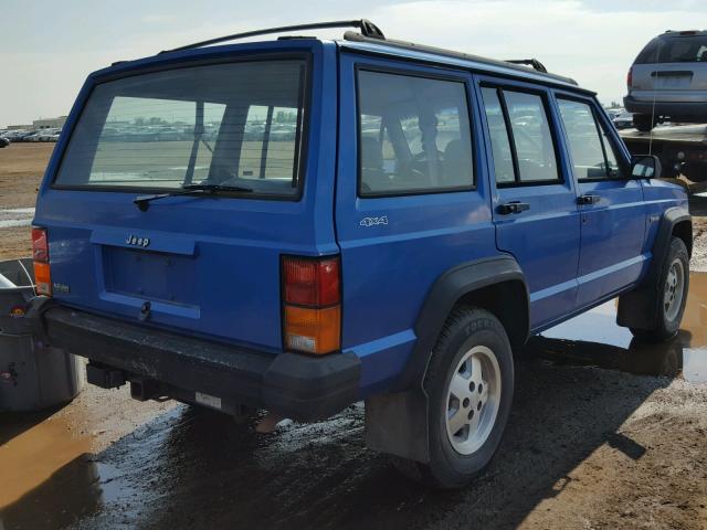 1J4FJ28S8PL554480 - 1993 JEEP CHEROKEE BLUE photo 4