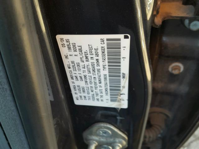 1HGCM56726A158606 - 2006 HONDA ACCORD EX GRAY photo 10