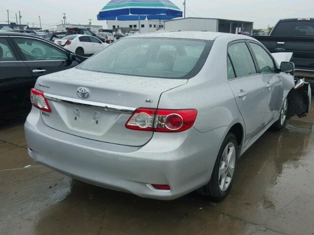 5YFBU4EE9DP205109 - 2013 TOYOTA COROLLA SILVER photo 4