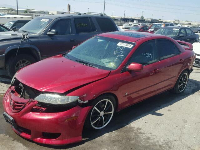 1YVHP80D455M18954 - 2005 MAZDA 6 S BURGUNDY photo 2