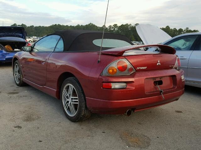 4A3AE75H93E012214 - 2003 MITSUBISHI ECLIPSE SP RED photo 3