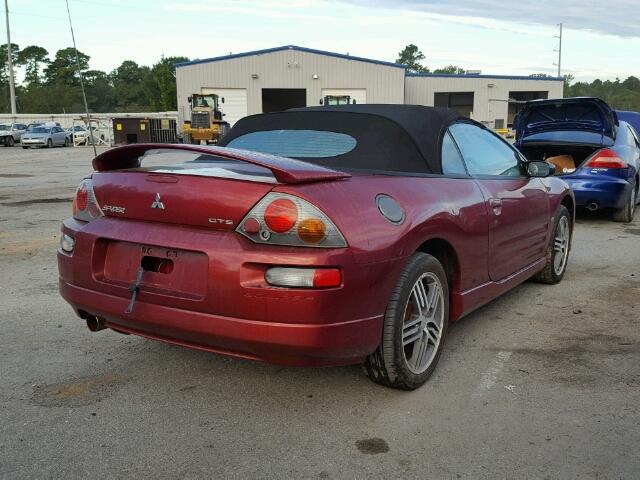 4A3AE75H93E012214 - 2003 MITSUBISHI ECLIPSE SP RED photo 4