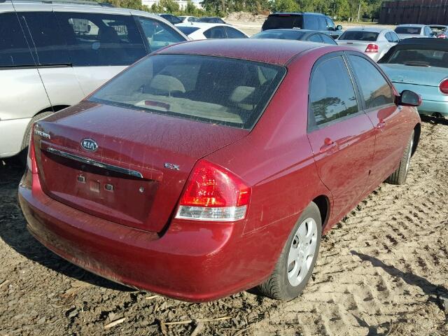 KNAFE121575455492 - 2007 KIA SPECTRA EX RED photo 4