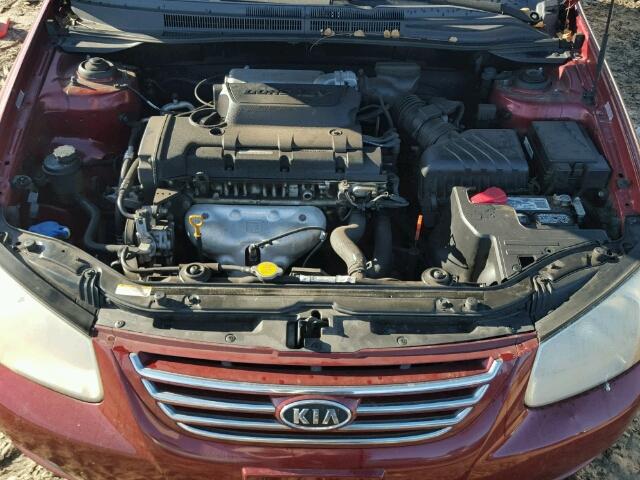 KNAFE121575455492 - 2007 KIA SPECTRA EX RED photo 7