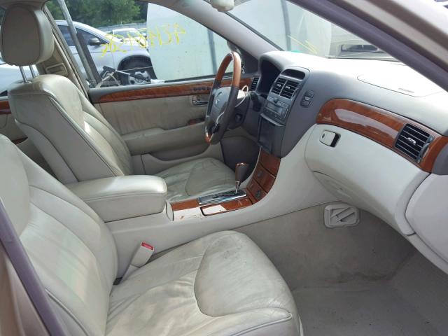 JTHBN30F410006299 - 2001 LEXUS LS 430 TAN photo 5