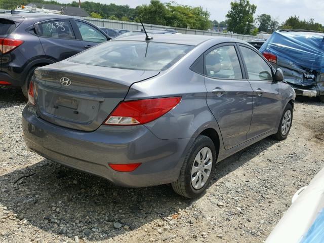 KMHCT4AEXHU187608 - 2017 HYUNDAI ACCENT SE GRAY photo 4