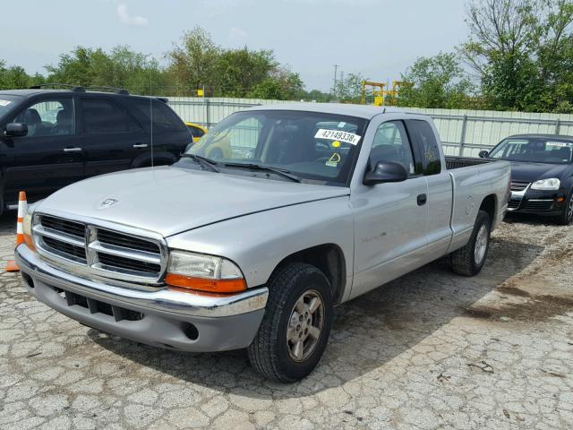 1B7GL42XX2S527347 - 2002 DODGE DAKOTA SLT SILVER photo 2