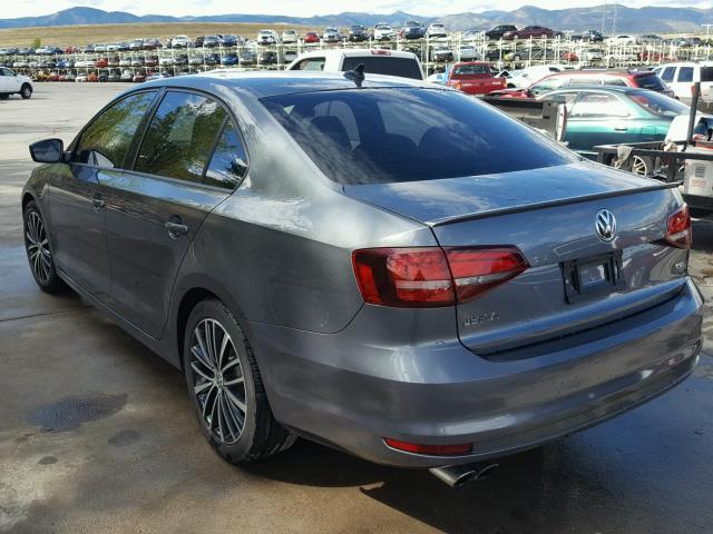 3VWD17AJ8GM399517 - 2016 VOLKSWAGEN JETTA SPOR GRAY photo 3