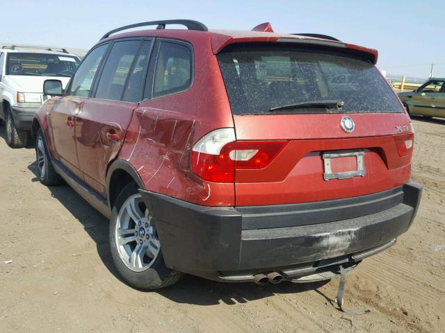 WBXPA93425WD14810 - 2005 BMW X3 3.0I RED photo 3