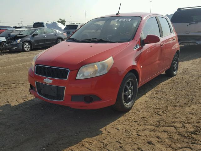 KL1TD66E49B347721 - 2009 CHEVROLET AVEO LS RED photo 2