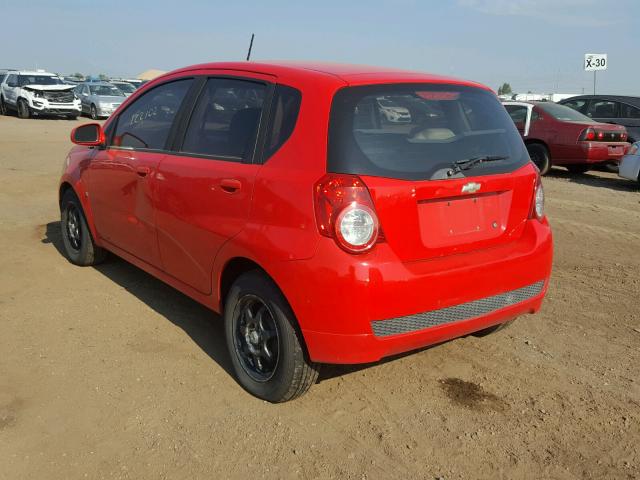 KL1TD66E49B347721 - 2009 CHEVROLET AVEO LS RED photo 3