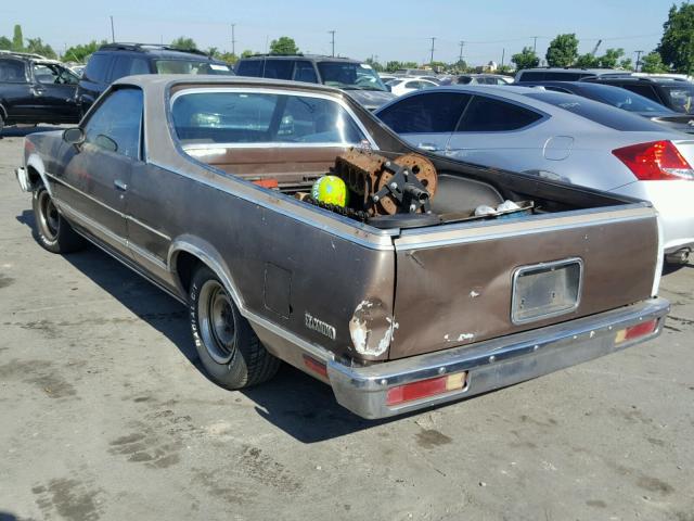 1GCCW80H8ER218156 - 1984 CHEVROLET EL CAMINO BROWN photo 3