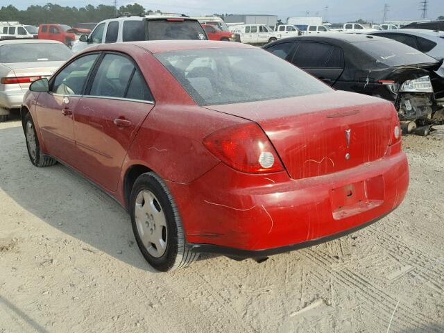 1G2ZF58B574156759 - 2007 PONTIAC G6 VALUE L RED photo 3