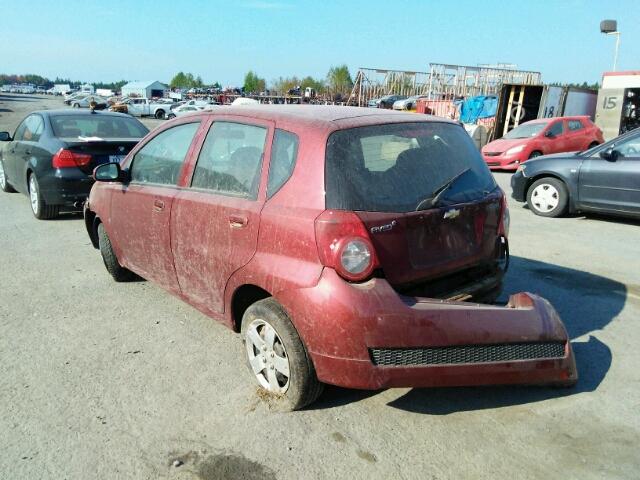 3G1TB6DE1AL106017 - 2010 CHEVROLET AVEO LS BURGUNDY photo 3