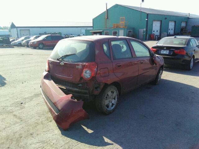 3G1TB6DE1AL106017 - 2010 CHEVROLET AVEO LS 勃艮第红 照片 4