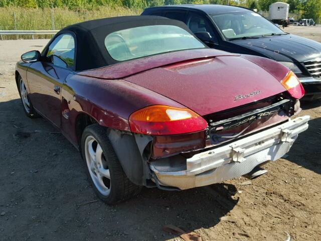 WP0CA2982WU626052 - 1998 PORSCHE BOXSTER BURGUNDY photo 3