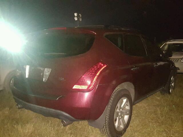 JN8AZ08T76W427145 - 2006 NISSAN MURANO BURGUNDY photo 4