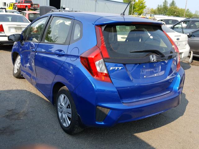 JHMGK5H50GX005902 - 2016 HONDA FIT LX BLUE photo 3