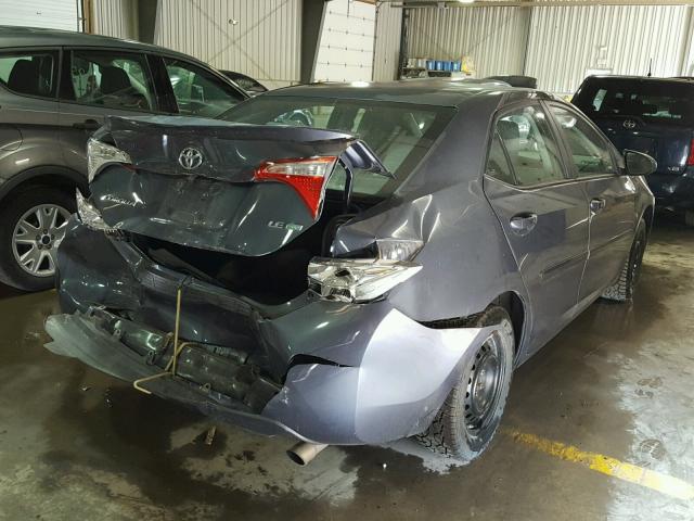 2T1BPRHE1FC286254 - 2015 TOYOTA COROLLA EC GRAY photo 4