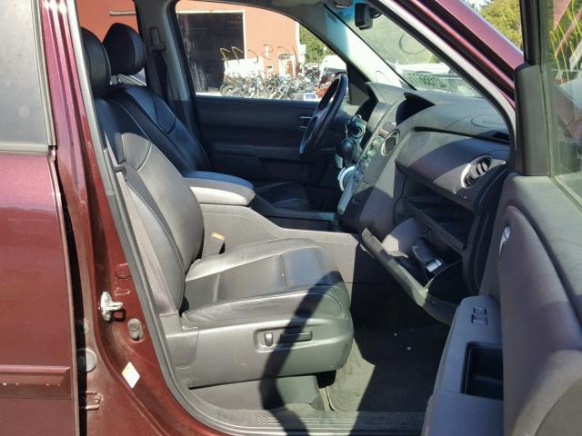 5FNYF48599B005642 - 2009 HONDA PILOT EXL MAROON photo 5