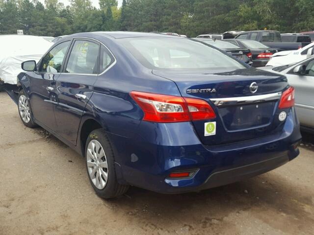 3N1AB7AP0HY249146 - 2017 NISSAN SENTRA BLUE photo 3