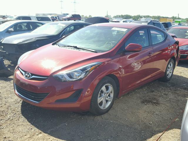 5NPDH4AE9FH606145 - 2015 HYUNDAI ELANTRA RED photo 2