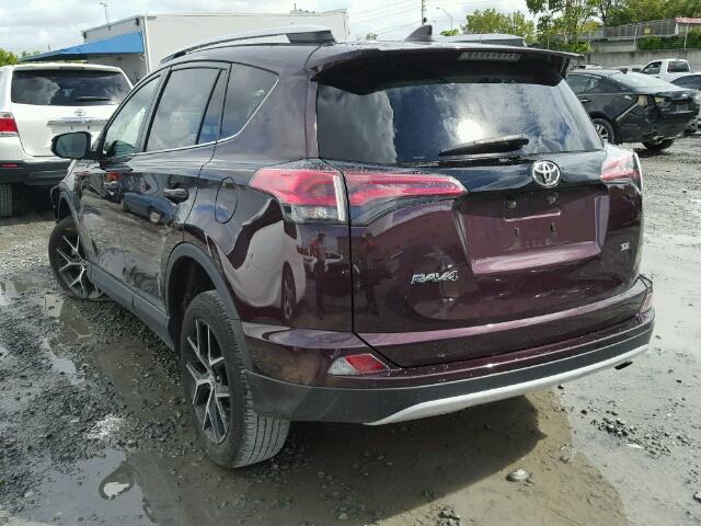 2T3NFREV5GW236775 - 2016 TOYOTA RAV4 BURGUNDY photo 3