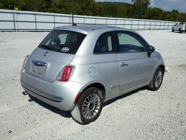 3C3CFFCR1DT535067 - 2013 FIAT 500 SILVER photo 4