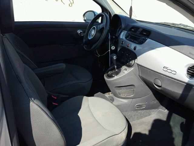 3C3CFFCR1DT535067 - 2013 FIAT 500 SILVER photo 5