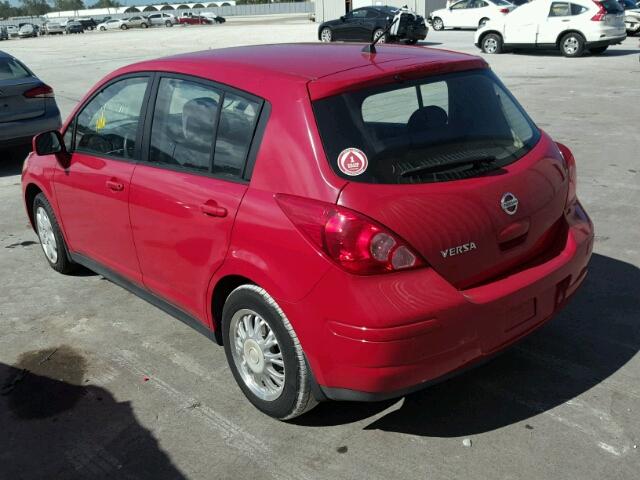 3N1BC13E97L379545 - 2007 NISSAN VERSA S RED photo 3