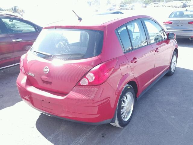 3N1BC13E97L379545 - 2007 NISSAN VERSA S RED photo 4