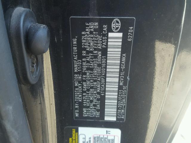 4T1CA38P74U016901 - 2004 TOYOTA CAMRY SOLA BLACK photo 10