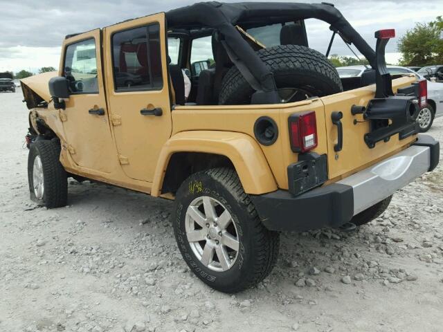 1C4BJWEG8DL628925 - 2013 JEEP WRANGLER U BROWN photo 3