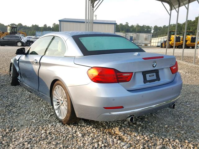 WBA3T3C5XEJ877316 - 2014 BMW 435 I BLUE photo 3