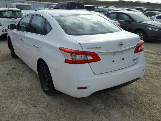 3N1AB7AP5EL662916 - 2014 NISSAN SENTRA S WHITE photo 3