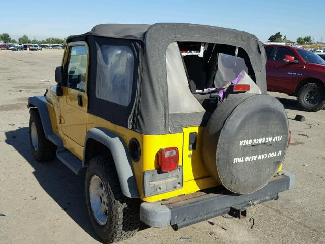 1J4FA49S45P388295 - 2005 JEEP WRANGLER / YELLOW photo 3