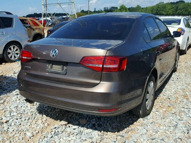 3VW2K7AJ1FM265581 - 2015 VOLKSWAGEN JETTA BASE BROWN photo 4