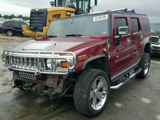 5GRGN23U75H121920 - 2005 HUMMER H2 BURGUNDY photo 2