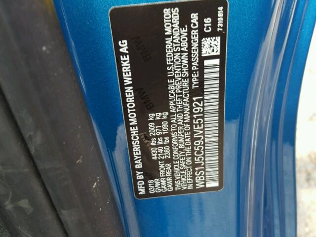 WBS1J5C59JVE51921 - 2018 BMW M2 BLUE photo 10