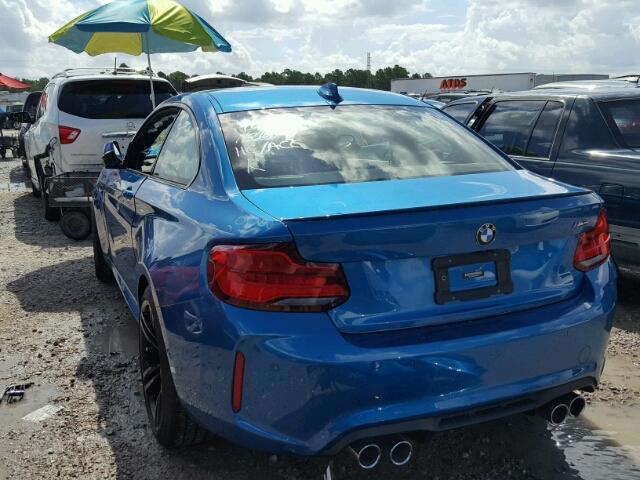 WBS1J5C59JVE51921 - 2018 BMW M2 BLUE photo 3