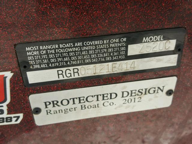 RGR05121E414 - 2014 RANGE ROVER MARINE LOT MAROON photo 10